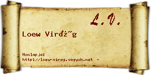 Loew Virág névjegykártya